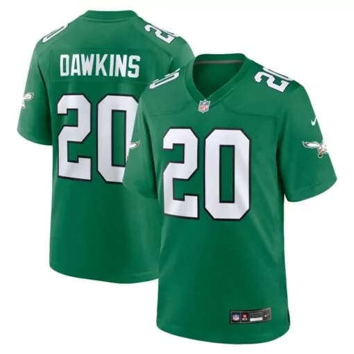 Brian Dawkins 20 Jersey Green Philadelphia Eagles Men Replica White Alternate Retired