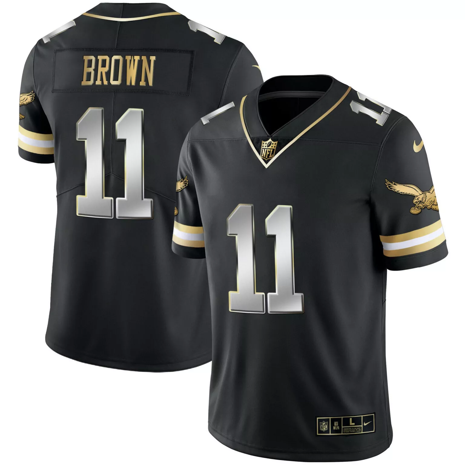 Aj Brown 11 New Orleans Saints Jersey Black City Connect Men Player White Gold Vapor