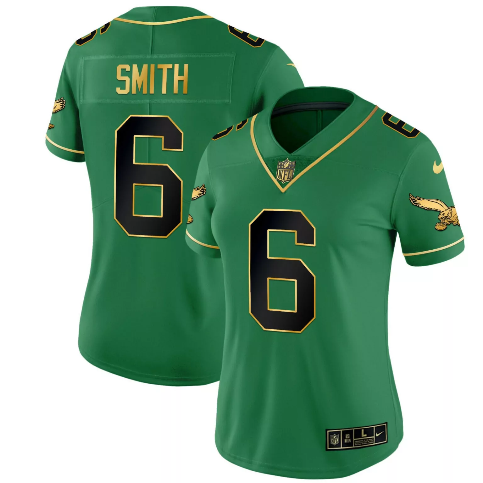 Devonta Smith 6 Jersey Green Philadelphia Eagles Men Gold Black All Stitched