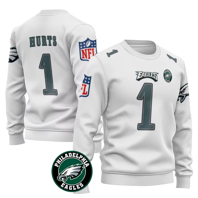 Jalen Hurts 1 Philadelphia Eagles Jersey White Nflpa Men Green Grey Vapor Limited