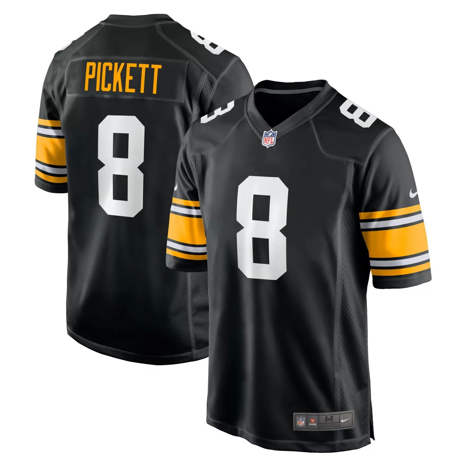Kenny Pickett 8 Jersey Black Pittsburgh Steelers Men Gold White Game