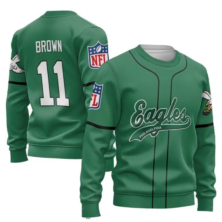 Aj Brown 11 Philadelphia Eagles Jersey Green Men White Black Retired