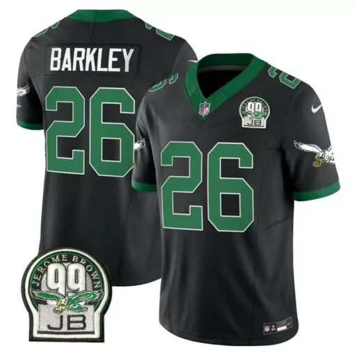 Saquon Barkley 26 Jersey Black Philadelphia Eagles Jerome Brown 99 Jb Men Alternate