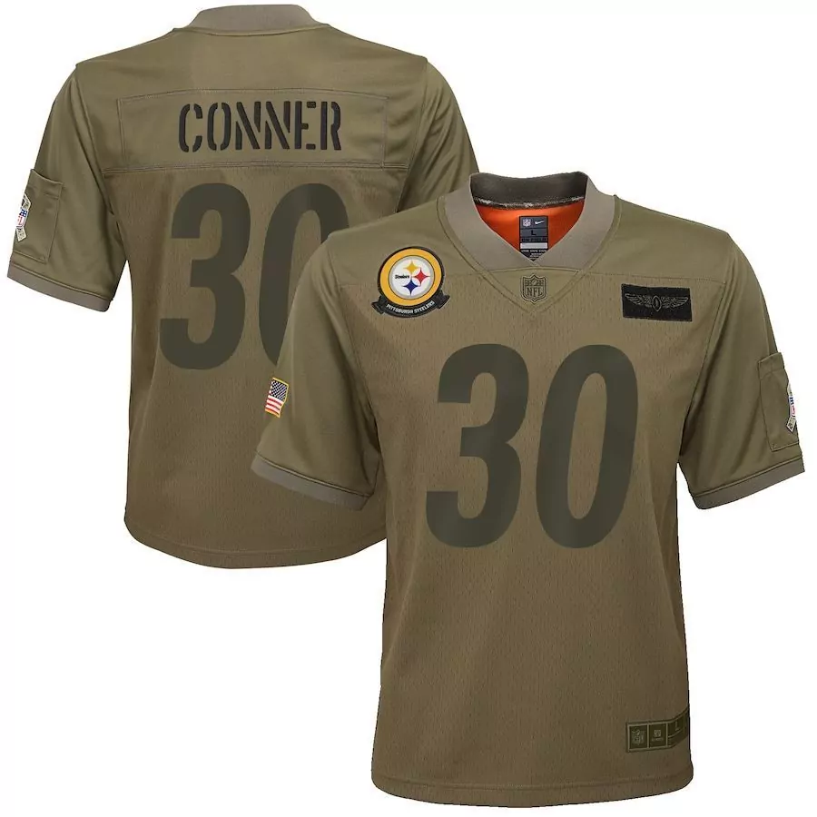 James Conner 30 Jersey Olive Green Salute To Service Pittsburgh Steelers Us Flag