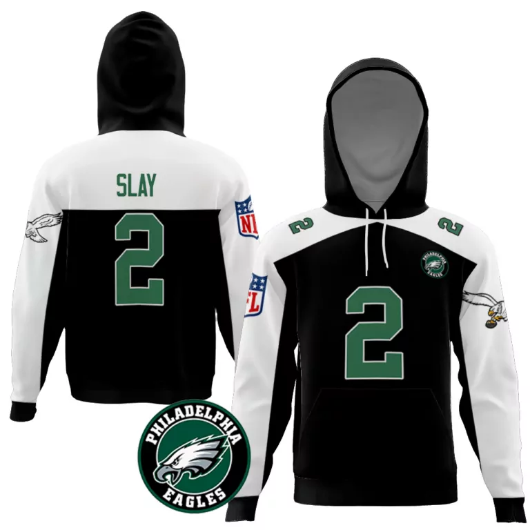 Darius Slay 2 Philadelphia Eagles Jersey Black Men Hoodie Split White Green Alternate