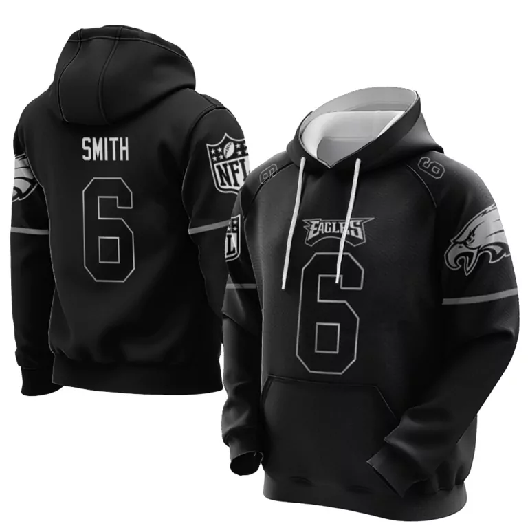 Devonta Smith 6 Eagles Jersey Black Hoodie White Grey Vapor