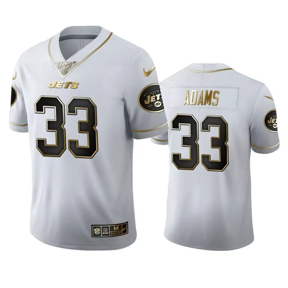 Jamal Adams 33 New York Jets Jersey White Men Fútbol Americano Alternate Black Gold