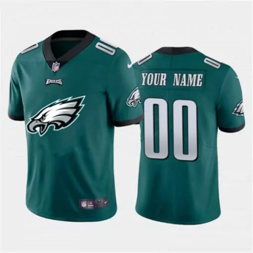 Custom Philadelphia Eagles Jersey Green Men Black Stitched