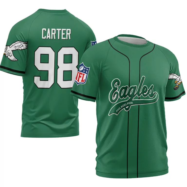 Jalen Carter 98 Jersey Green Philadelphia Eagles Men White Black Retired