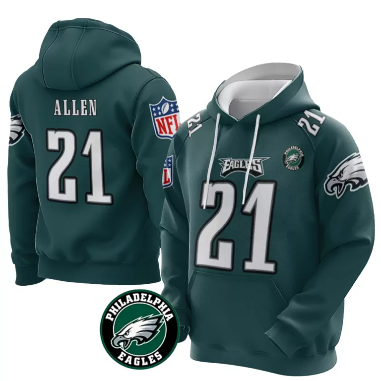 Jalen Carter 21 Jersey Green Philadelphia Eagles Men Hoodie White Vapor Limited Collection