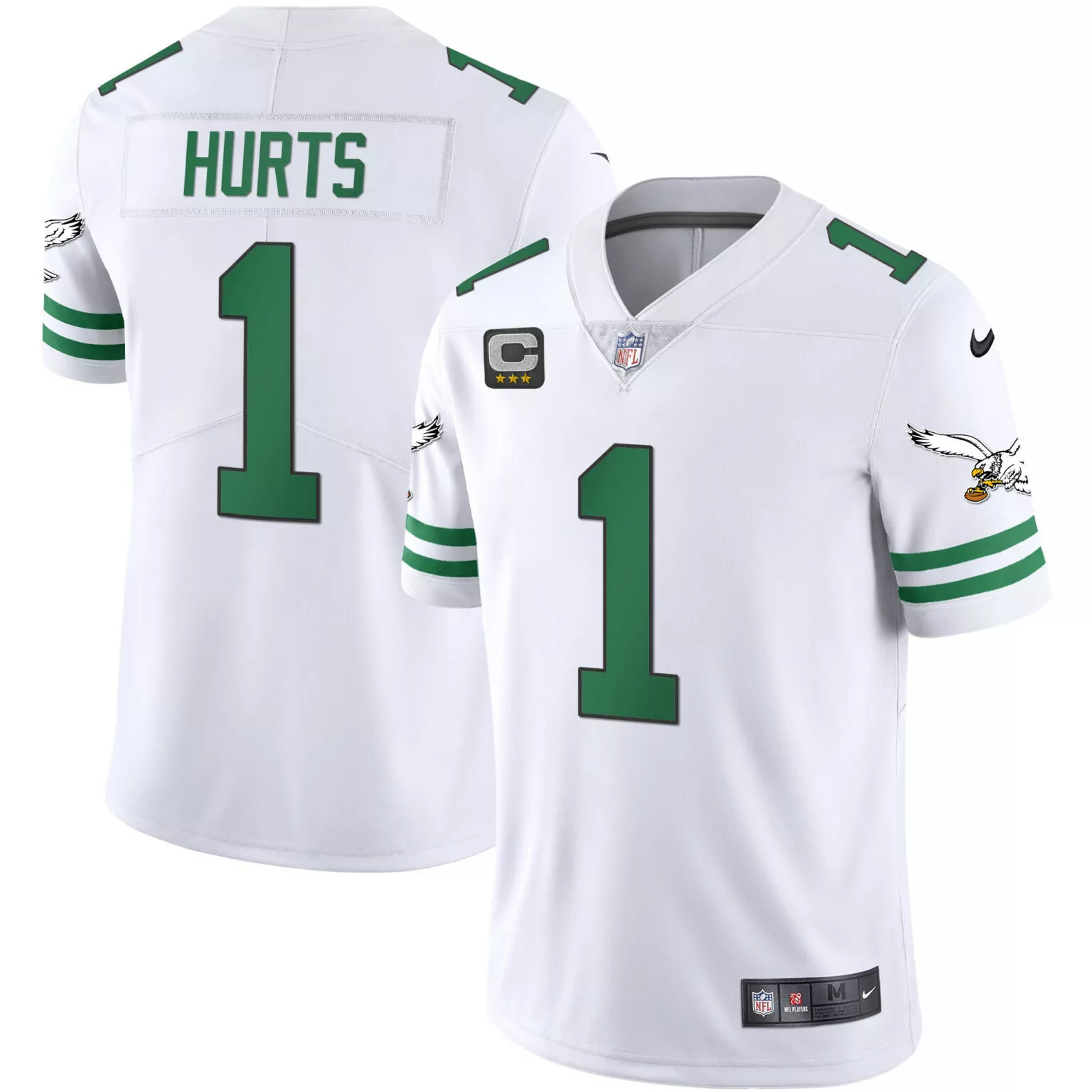 Jalen Hurts 1 Philadelphia Eagles Jersey White Players Men Player Alternate Green