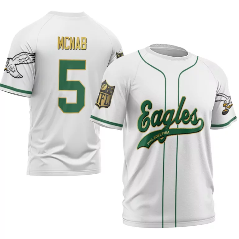 Donovan Mcnab 5 Jersey White Philadelphia Eagles Men Green Gold Retired