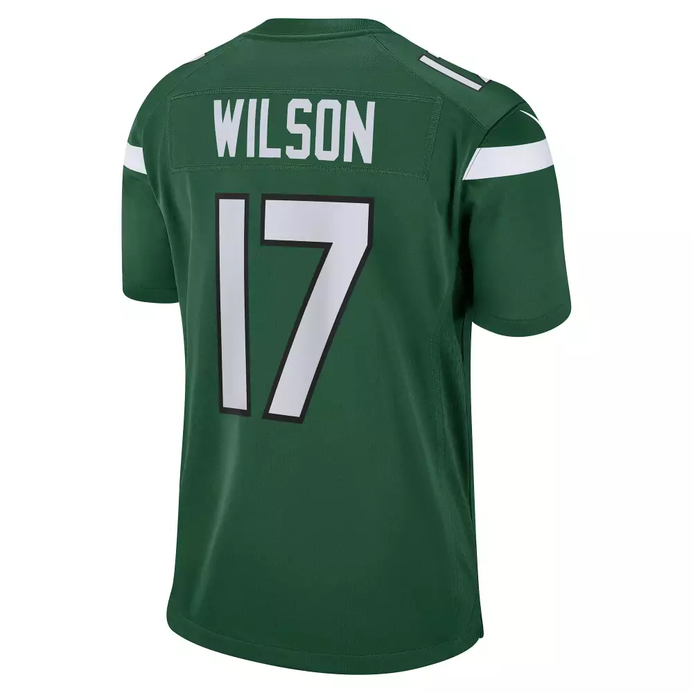 Garrett Wilson 17 New York Jets Jersey Green Men Standard White Black Game