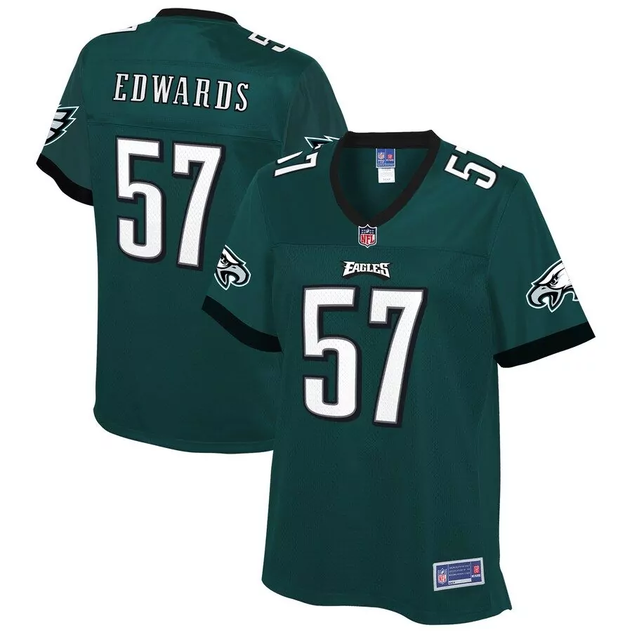 Tj Edwards 57 Eagles Jersey Green Men Black White