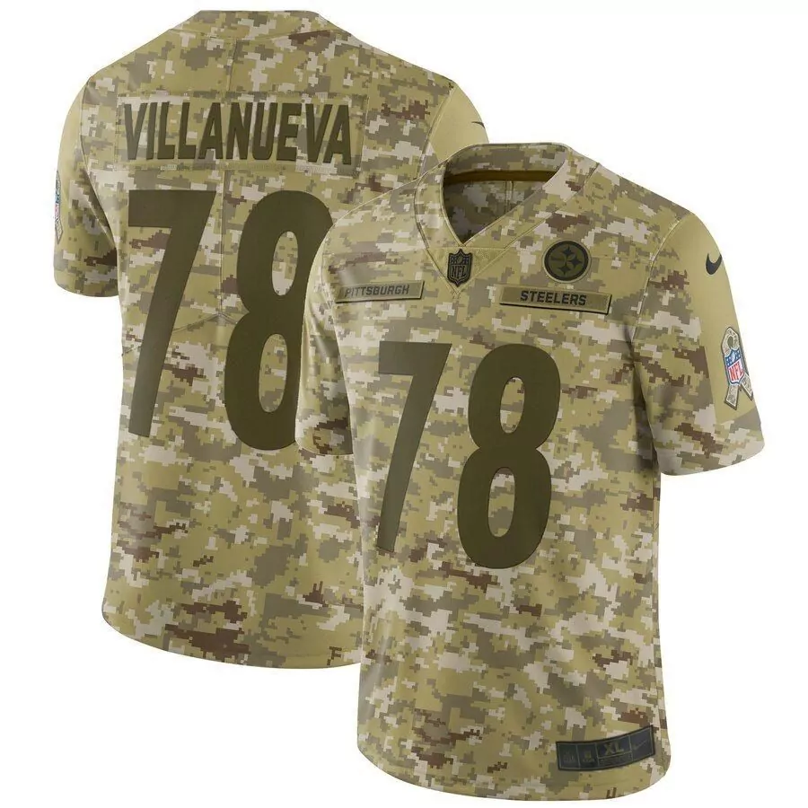 Alejandro Villanueva 78 Steelers Jersey Green Salute To Service Men Custom Design