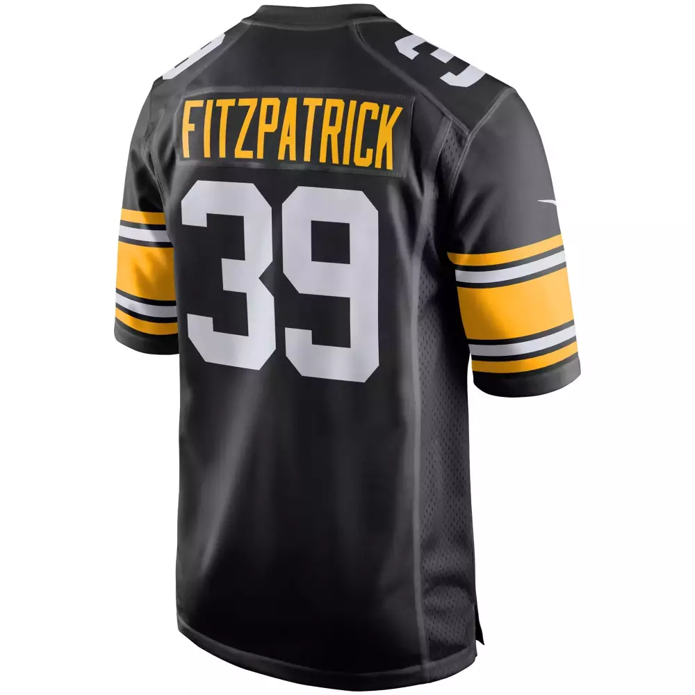 Minkah Fitzpatrick 39 Steelers Jersey Black Men Short Sleeve Yellow White Alternate