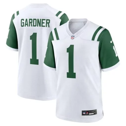 Sauce Gardner 1 New York Jets Jersey White Men Replica Green Classic Alternate Game