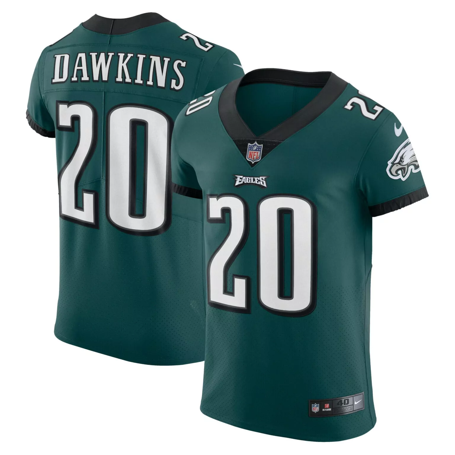 Brian Dawkins 20 Eagles Jersey Green Men Standard Black White Vapor Elite Retired