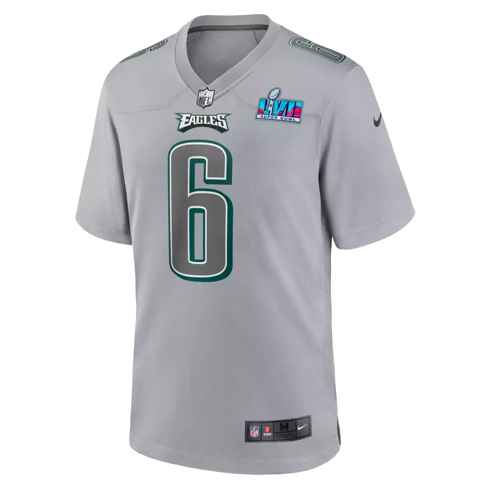 Jalen Hurts 6 Philadelphia Eagles Jersey Silver Super Bowl Lvii Men Player Split Design