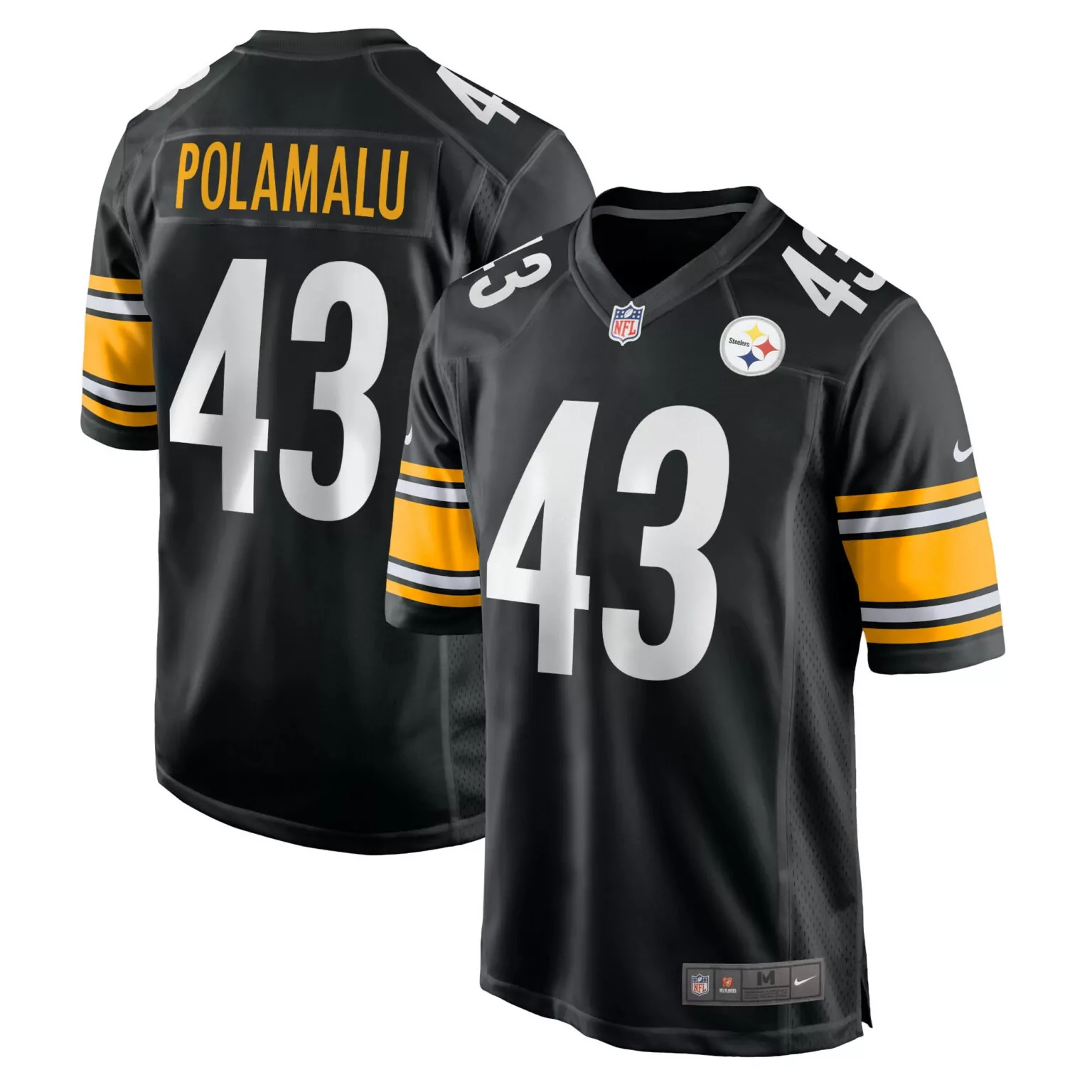 Troy Polamalu 43 Jersey Black Pittsburgh Steelers Men Player Gold White Retired Game