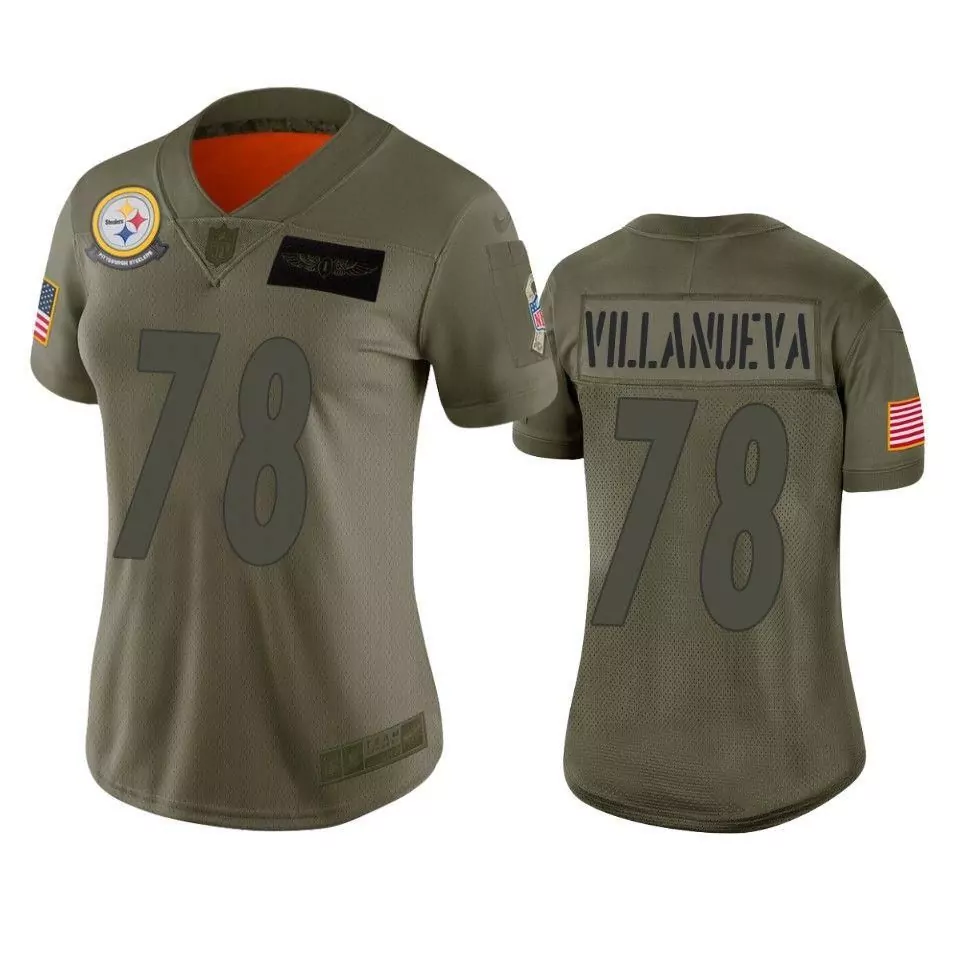 Alejandro Villanueva 78 Jersey Olive Green Salute To Service Pittsburgh Steelers Us Flag Military Pilot Wings