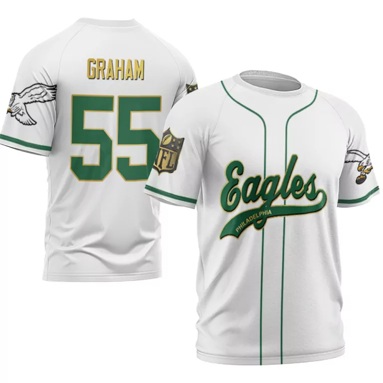 Brandon Graham 55 Jersey White Philadelphia Eagles Men Green Gold Retired