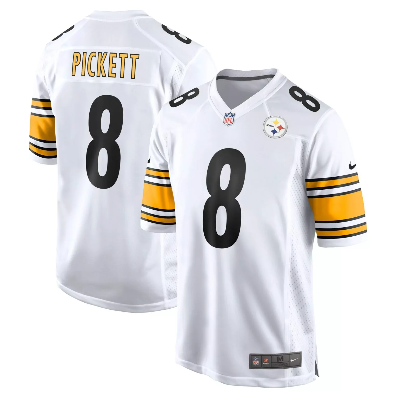 Kenny Pickett 8 Jersey White Pittsburgh Steelers Men Replica Alternate Black Gold