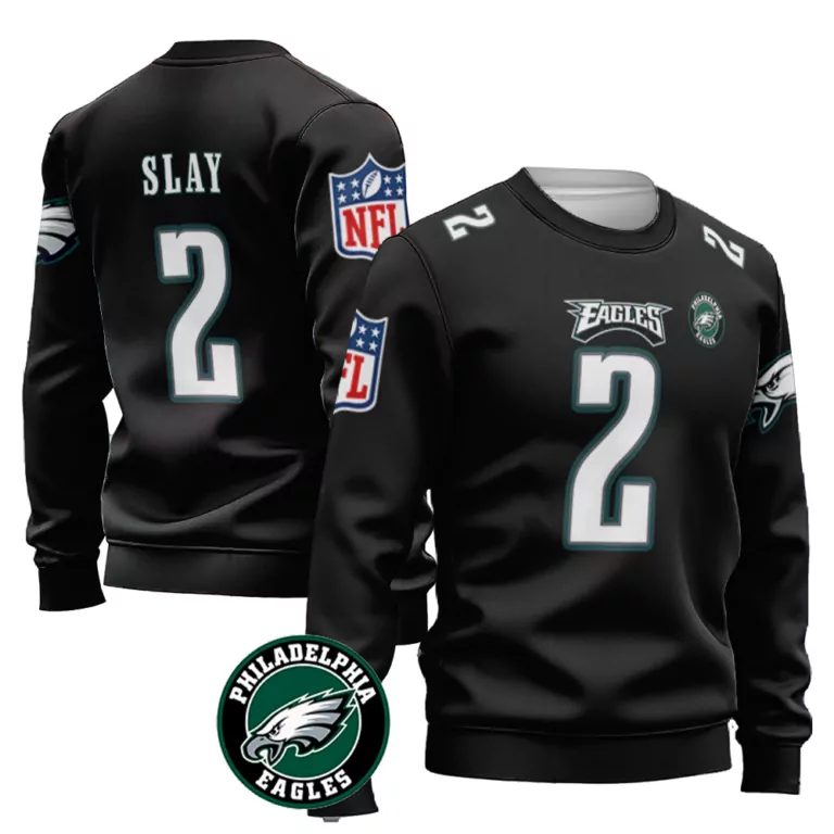 Darius Slay 2 Philadelphia Eagles Jersey Black Men Sweatshirt White Green Vapor Limited