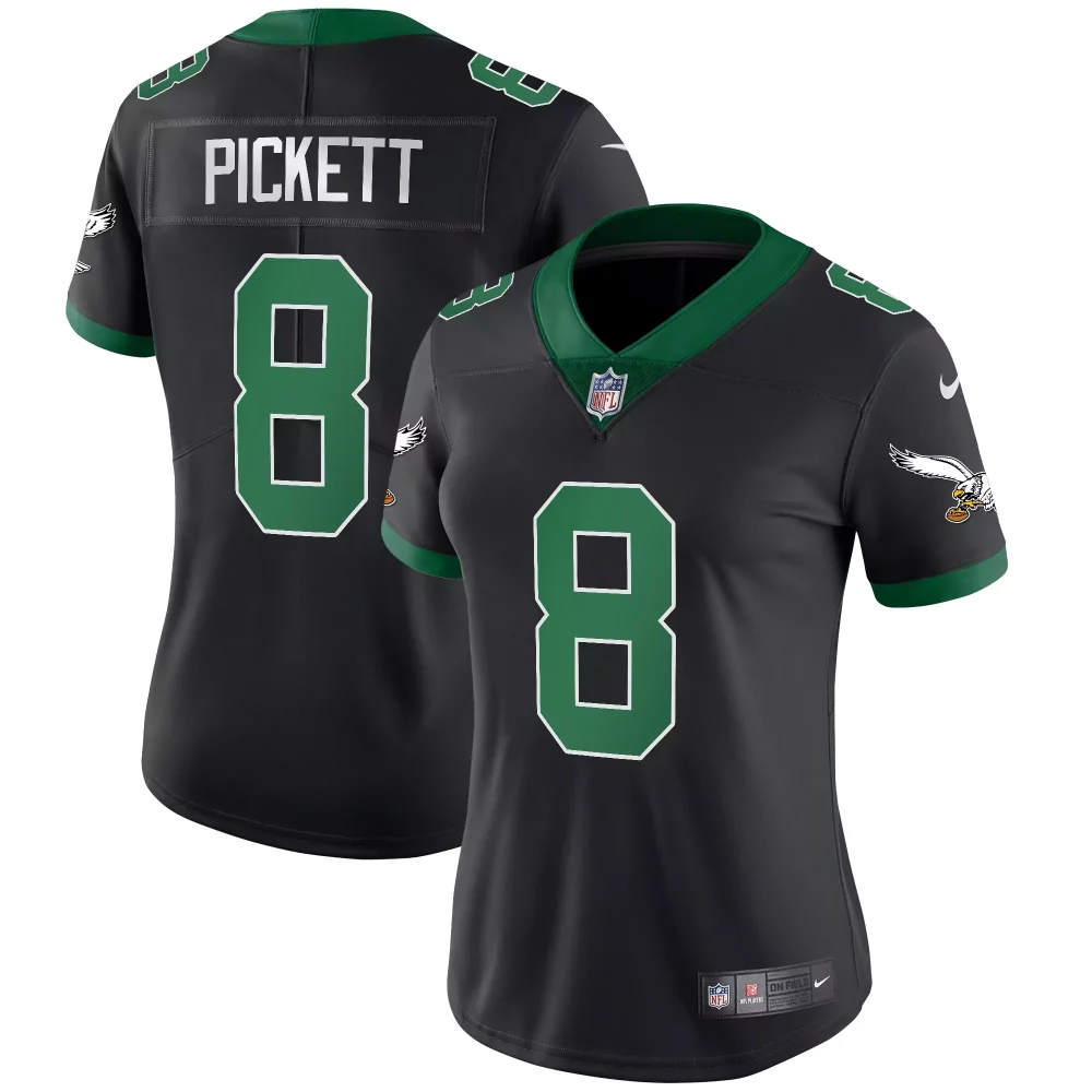Kenny Pickett 8 Eagles Jersey Black Game Green Vapor Limited v2 All Stitched