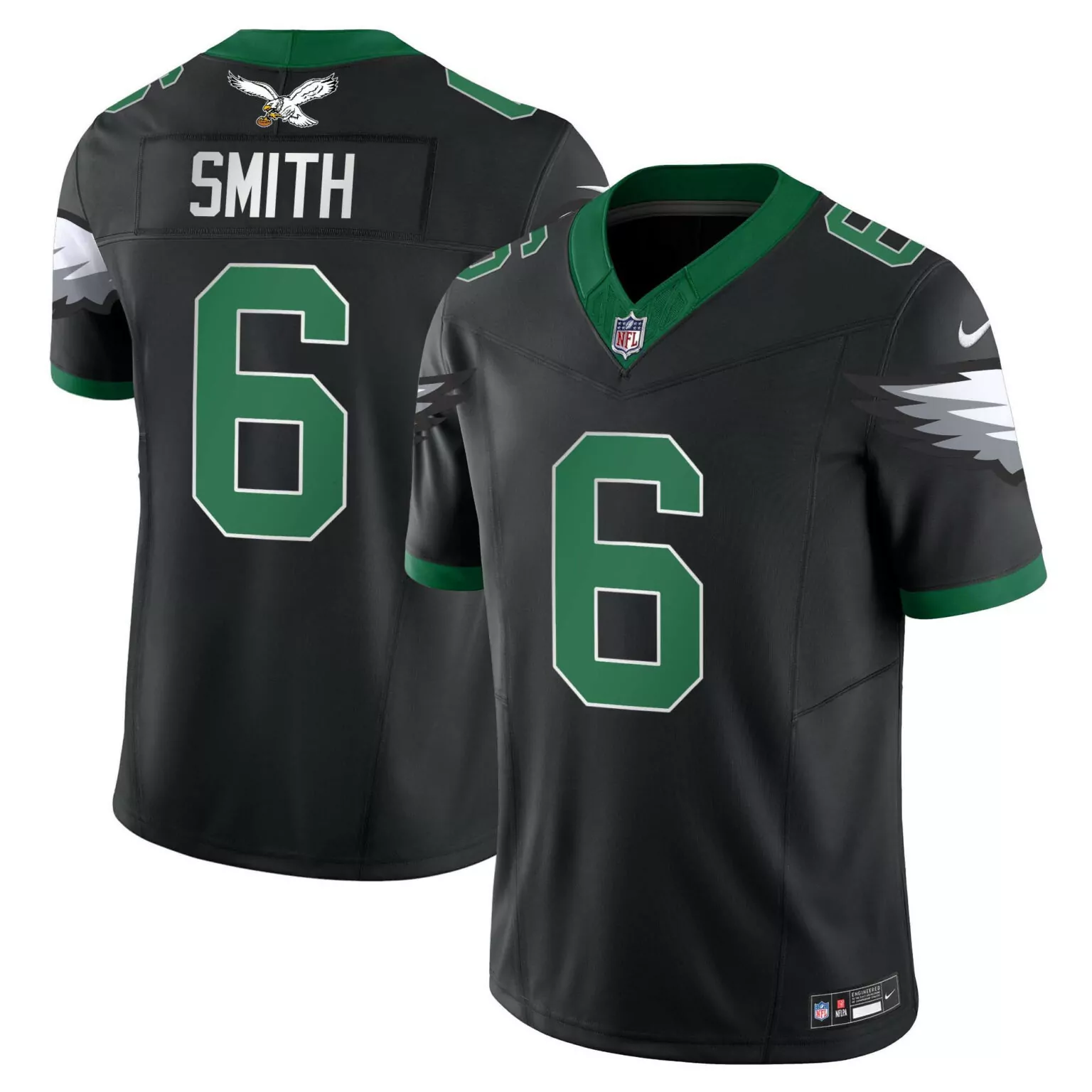 Devonta Smith 6 Eagles Jersey Black Men Replica Green White Gray v3 All Stitched