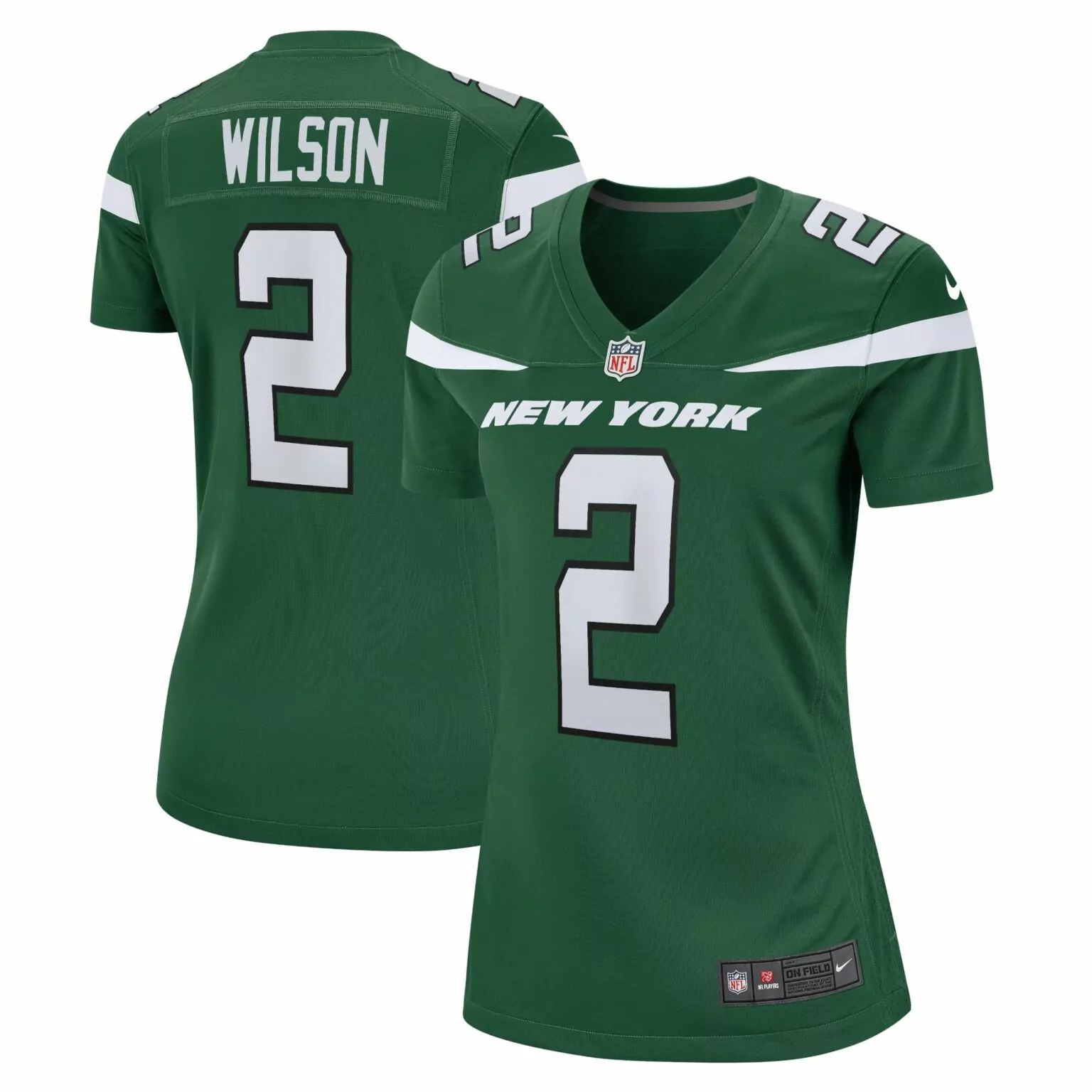 Zach Wilson 2 New York Jets Jersey Green Women NFL White Game