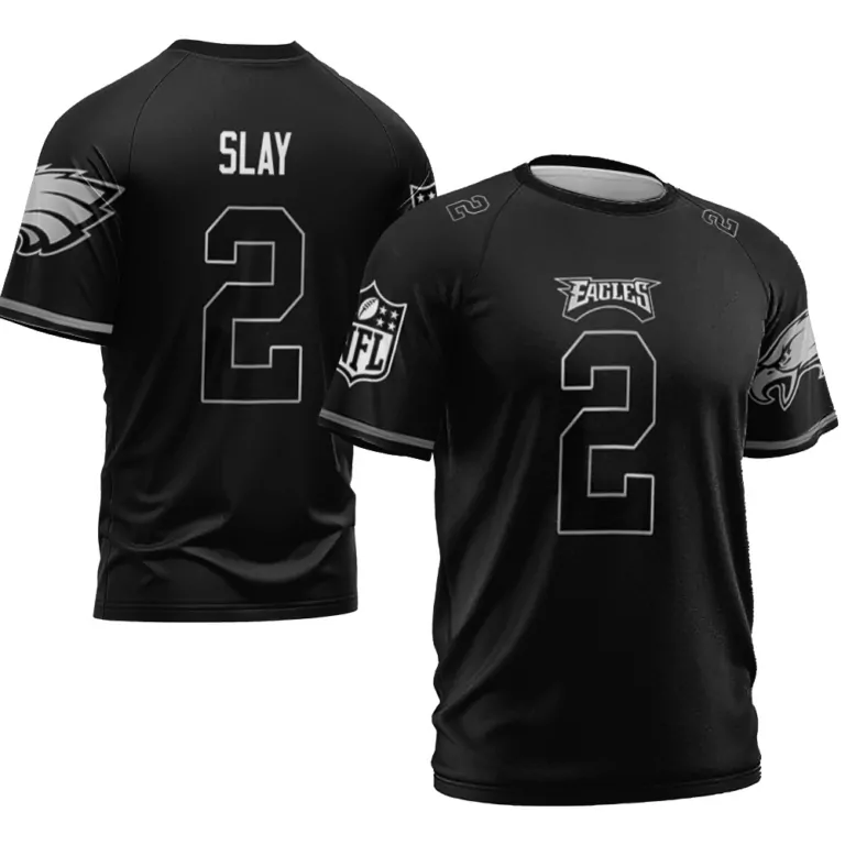 Darius Slay 2 Eagles Jersey Black Men White Silver Vapor