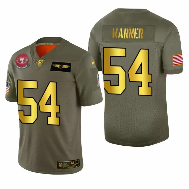 Fred Warner 54 Jersey Olive Green Salute To Service San Francisco 49ers 100th Season