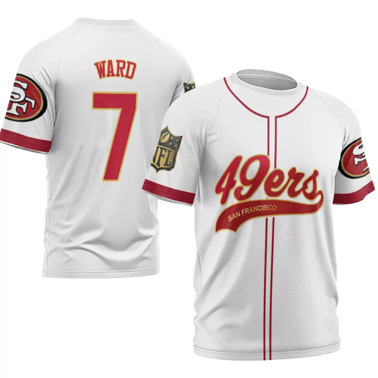 Jimmie Ward 7 San Francisco 49ers Jersey White Men Alternate Red Gold Cool Base Limited