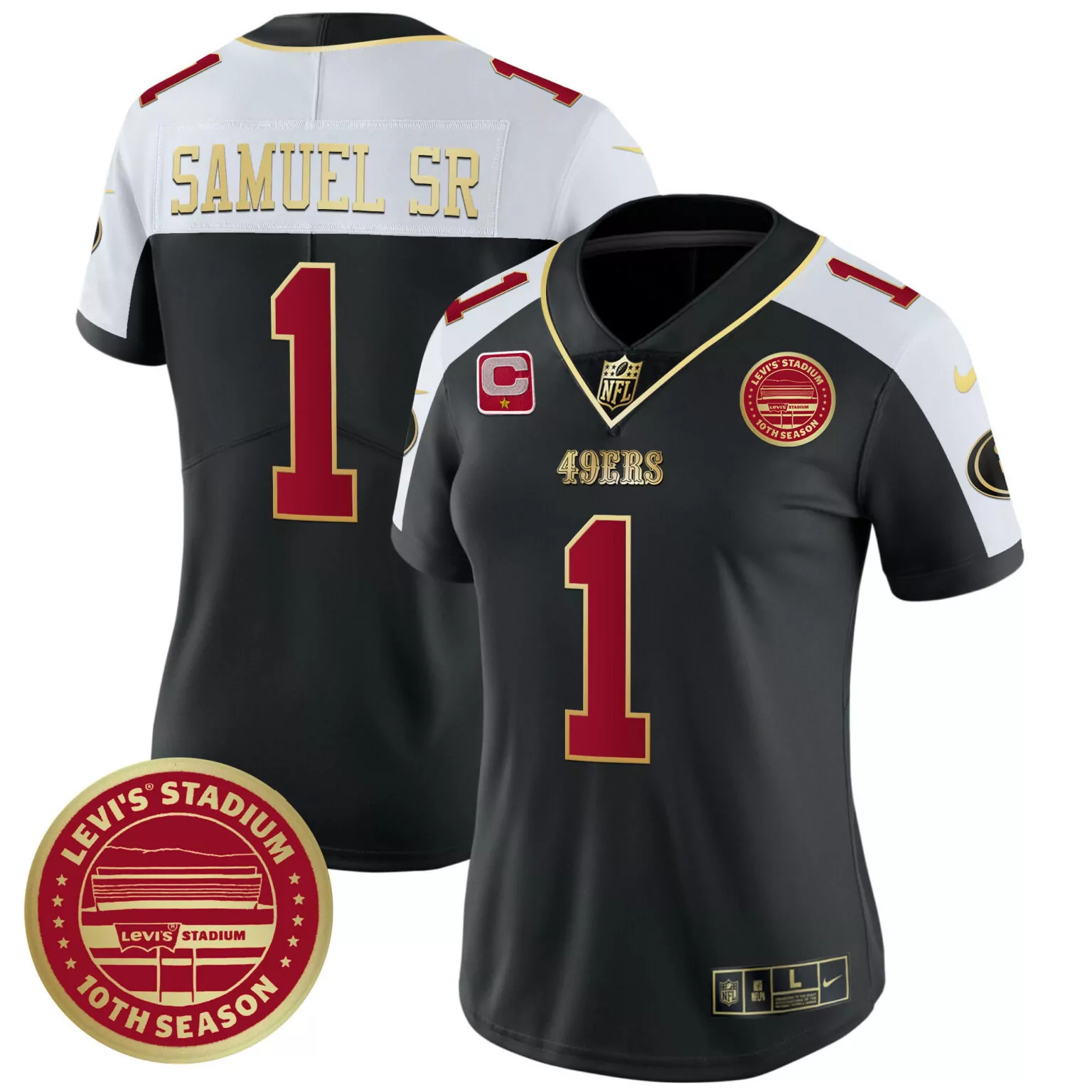 Deebo Samuel 1 49ERS Jersey Black Levi's Stadium 10th Season Men Replica Alternate
