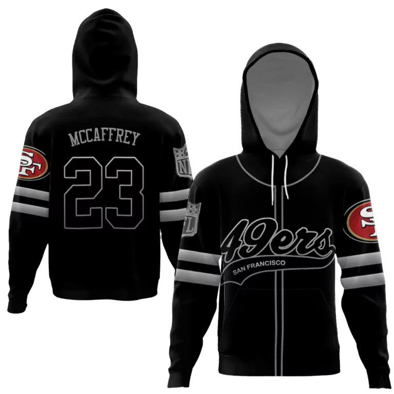 Christian Mccaffrey 23 Jersey Black San Francisco 49ers Men Hoodie Silver Red Gold
