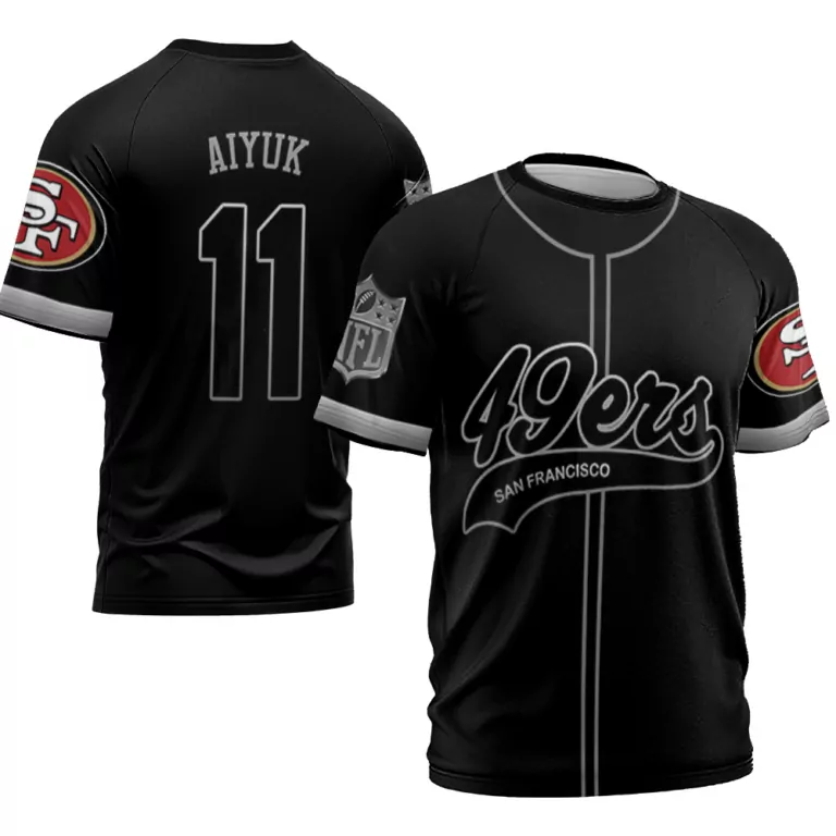 Brandon Aiyuk 11 49ers Jersey Black San Francisco Men White Red Cool Base Limited