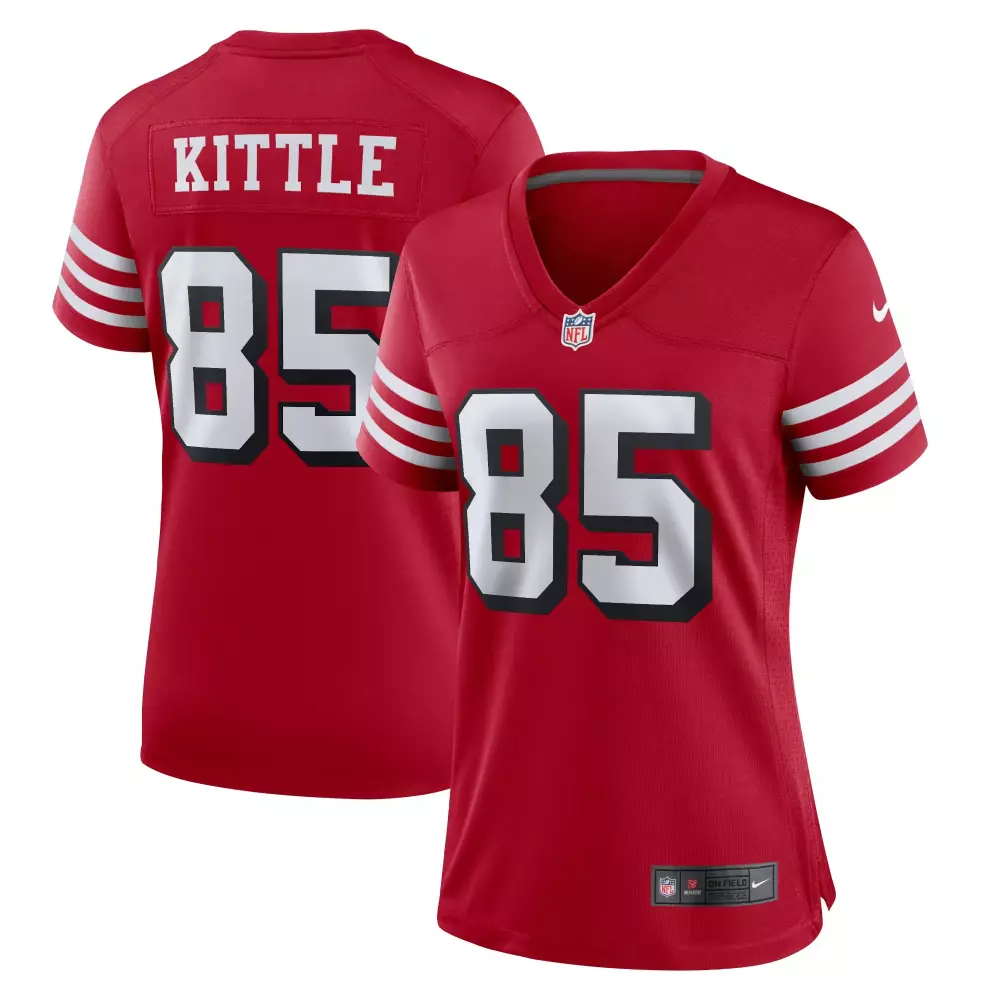 George Kittle 85 Jersey Red San Francisco 49ers White Black Alternate Game