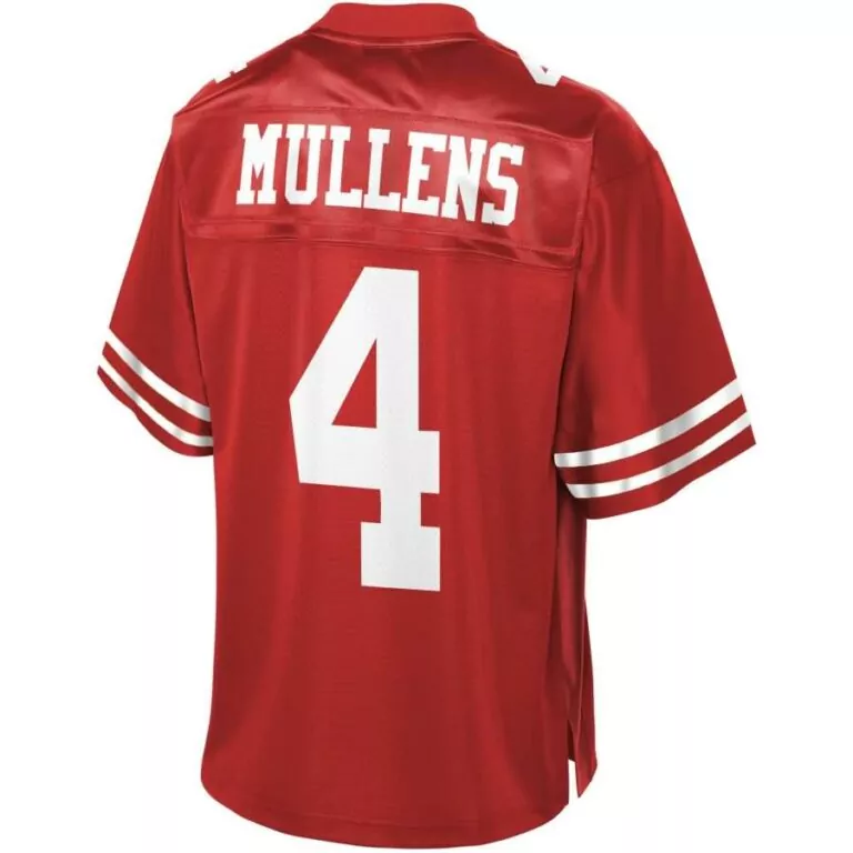 Nick Mullens 4 Jersey Red San Francisco 49ers Men Replica White Pro