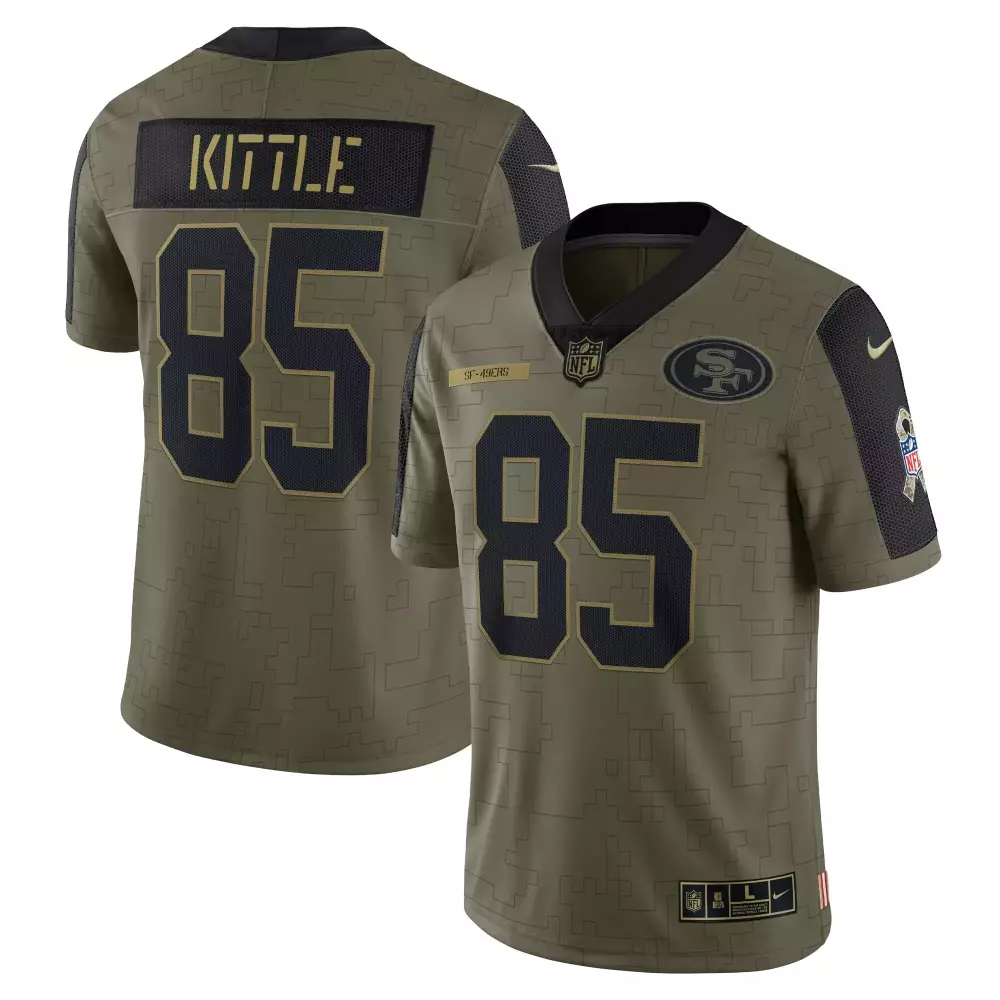 George Kittle 85 Jersey Olive Green Salute To Service San Francisco 49ers Military Appreciation