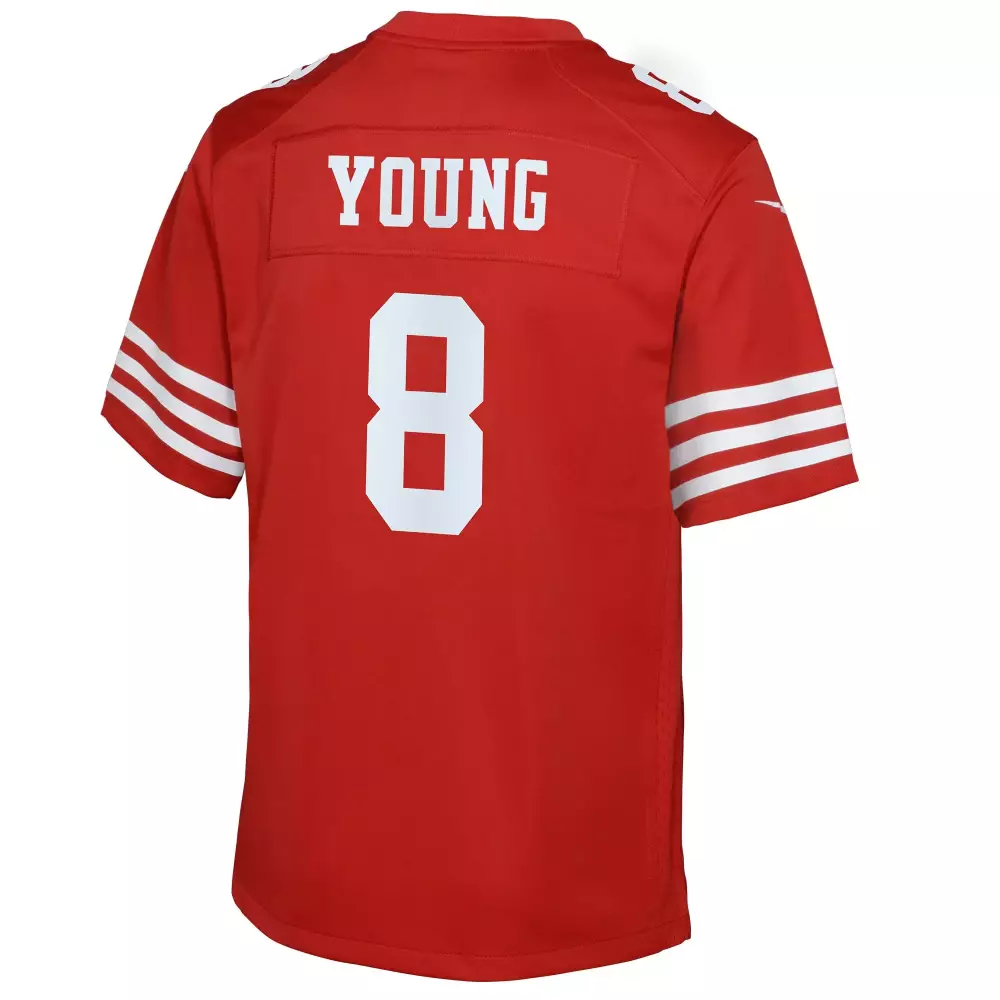 Steve Young 8 San Francisco 49ers Jersey Red Men White Retired Game