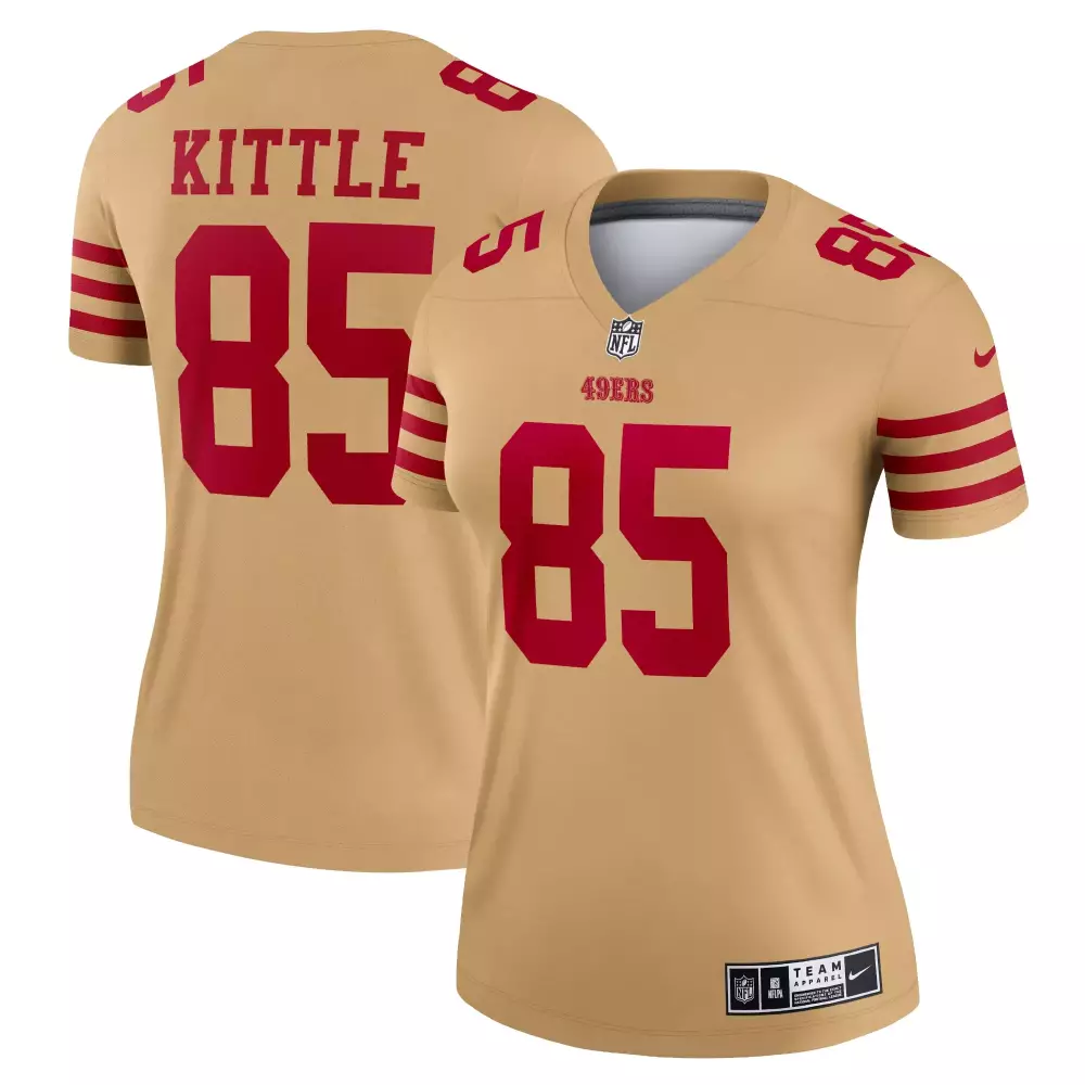 George Kittle 85 49ERS Jersey Gold Women Standard Red