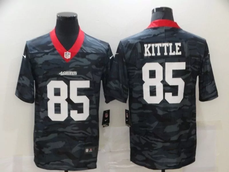 George Kittle 85 49ERS Jersey Black Men Custom Design Red White Grey Vapor