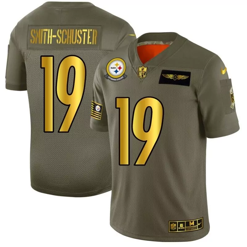 Smith Schuster 19 Jersey Olive Green Salute To Service Pittsburgh Steelers Air Force American Flag