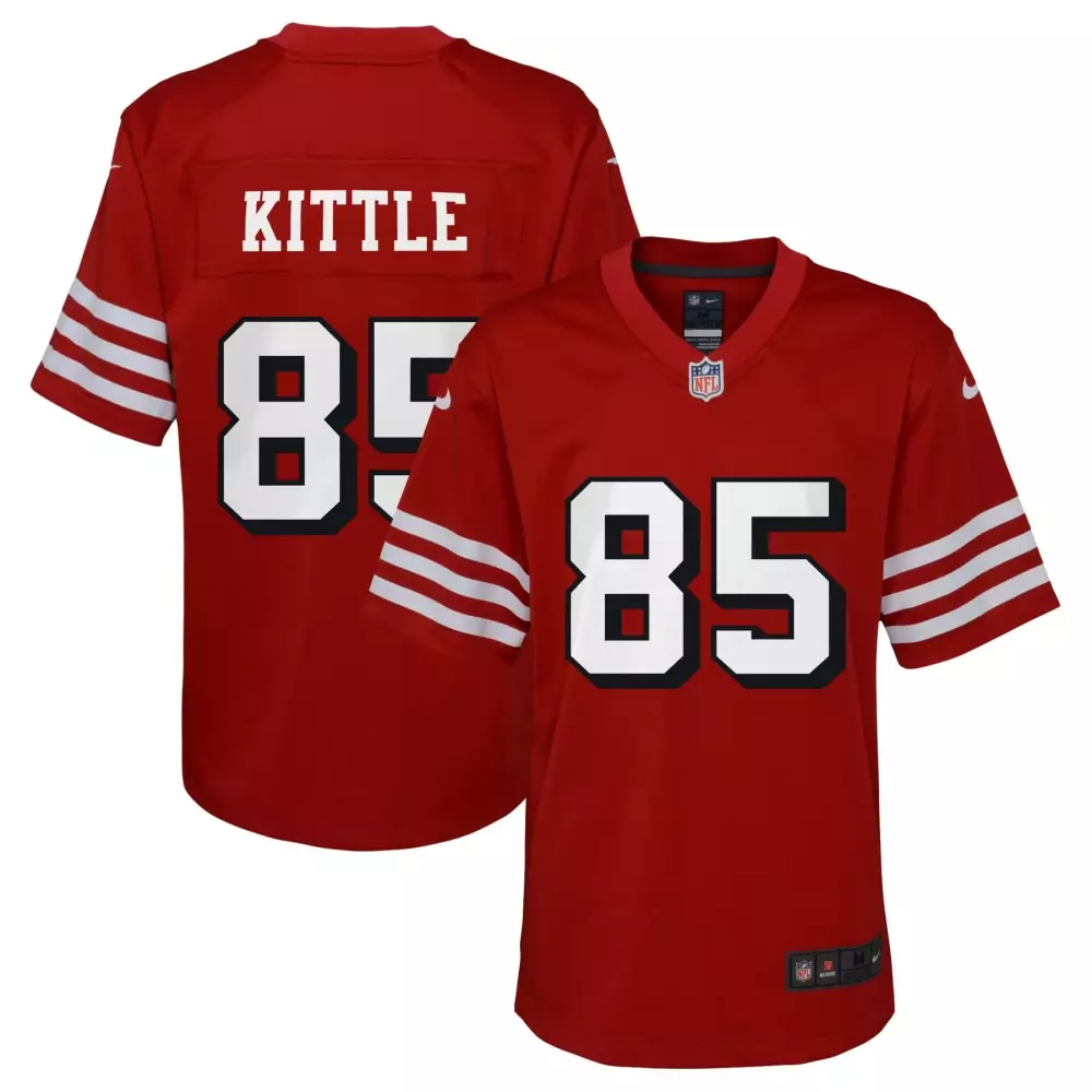 George Kittle 85 Jersey Red San Francisco 49ers Men Replica White Alternate Game