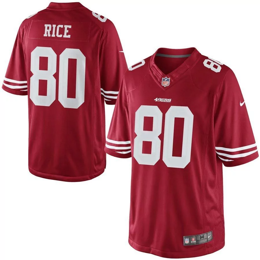 Jerry Rice 80 San Francisco 49ers Jersey Red Men Replica White Retired Limited
