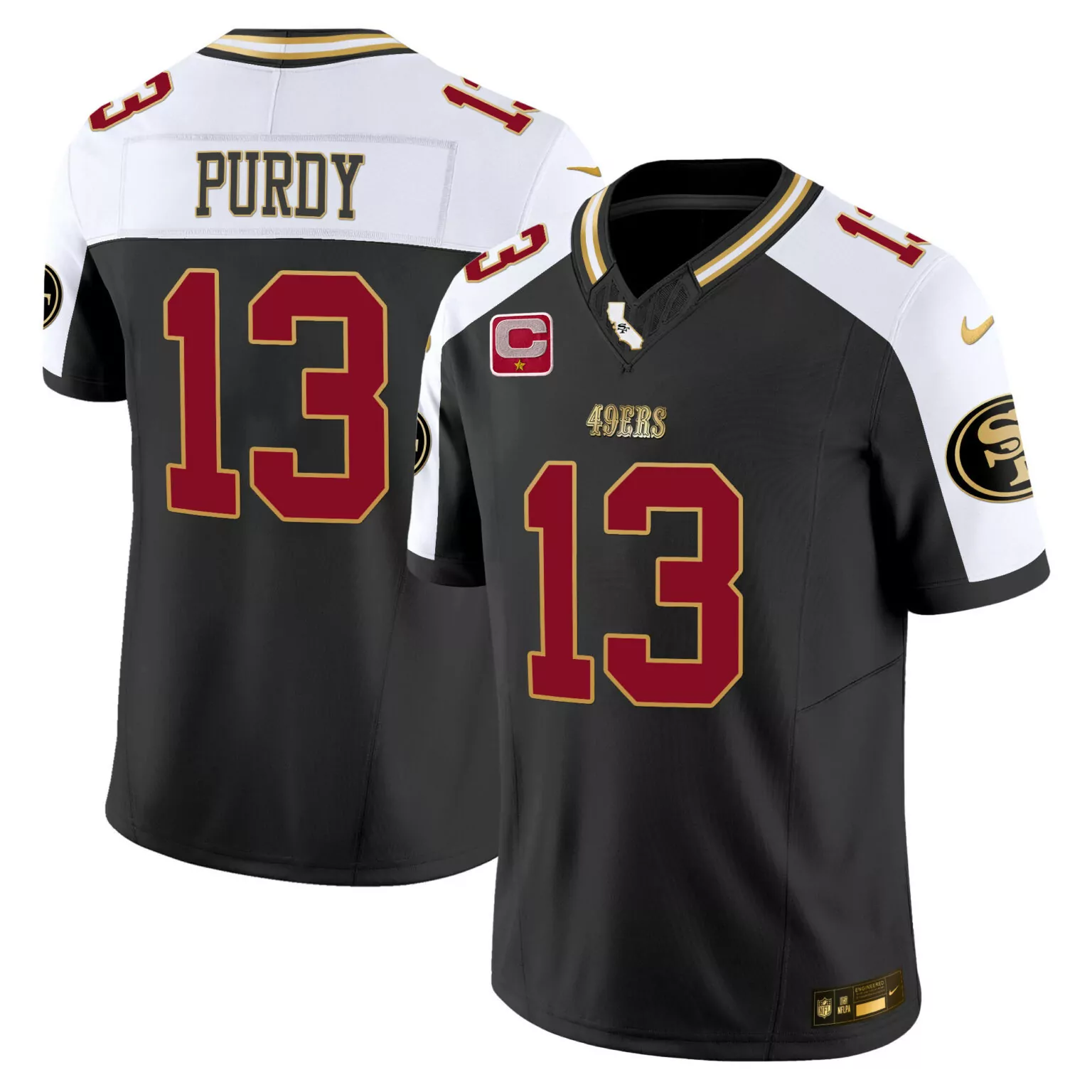 Brock Purdy 13 49ERS Jersey Black Salute To Service Nflpa California Republic Men