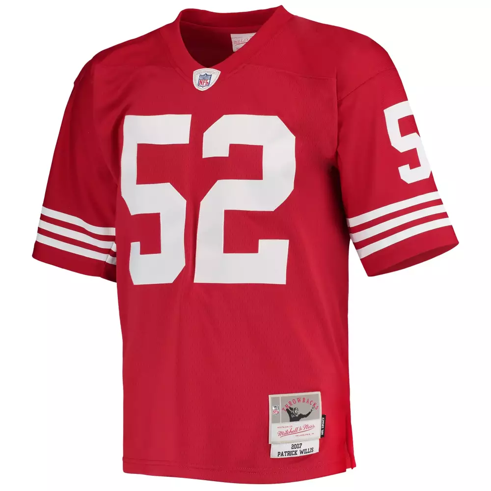 Patrick Willis 52 Jersey Red Throwback San Francisco 49ers Men Replica Design White