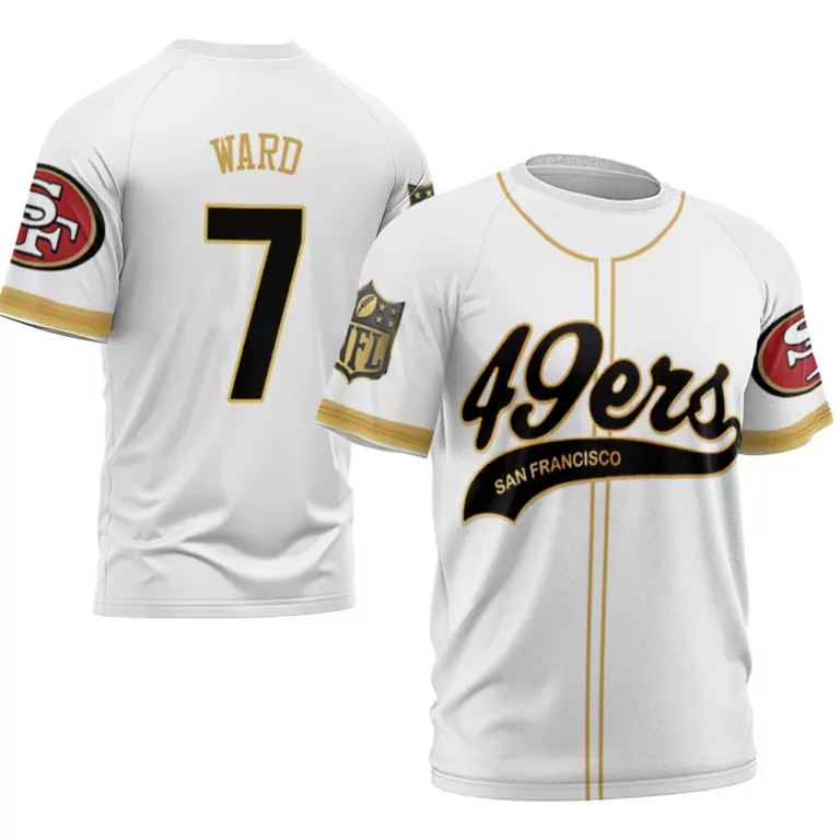 Jimmie Ward 7 San Francisco 49ers Jersey White Men Gold Black Cool Base Limited V2