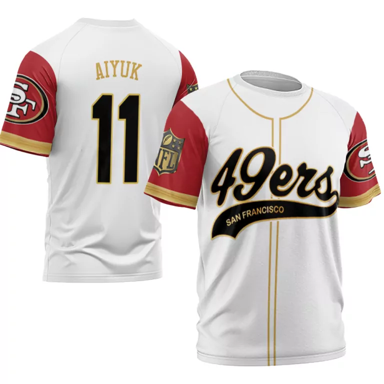 Brandon Aiyuk 11 Jersey White 49ers San Francisco 2023 Men Red Gold Cool Base Limited